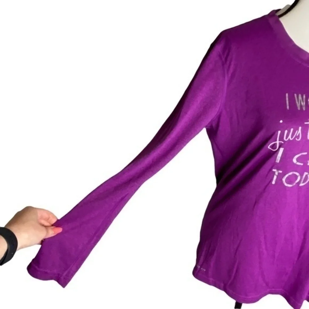 Nike Dry Fit Purple Top I Work Out Just Kidding I Chase Toddlers Long Sleeve Top